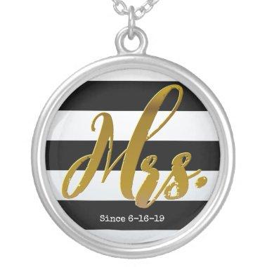 Mrs Gold Foil New Bride Personalized Necklace