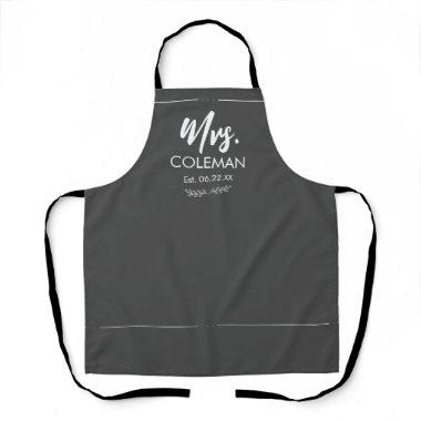 Mrs Just Married with Date Wedding Gift Cute Apron