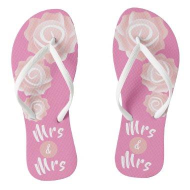 MRS & MRS GAY wedding Rose Flip Flops