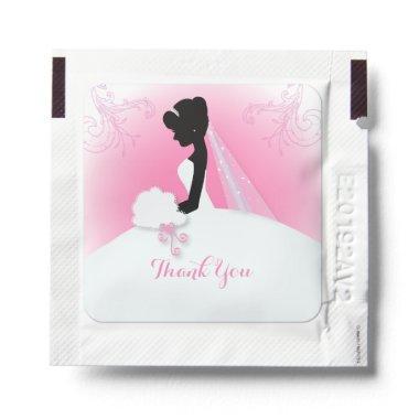 Mrs Pink bride silhouette Bridal Shower favor Hand Sanitizer Packet