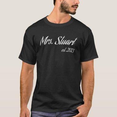 Mrs. STUART 2023 new bride  wedding P T-Shirt