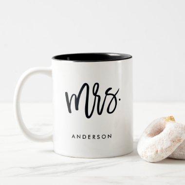 Mrs.Trendy Script Personalized Two-Tone Coffee Mug