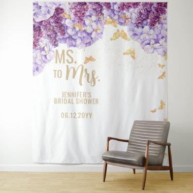 Ms Mrs Floral Arch Butterfly White Bridal Backdrop