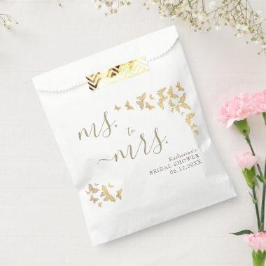 Ms to Mrs Boho Gold Butterfly Classy  Favor Bag