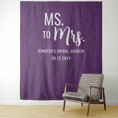 Ms to Mrs Modern Purple Bridal Shower Backdrop