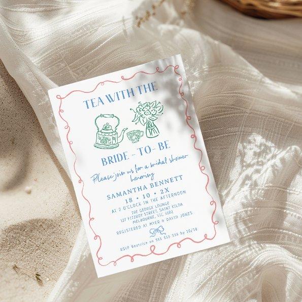 Multi-Color Whimsical Tea With Bride