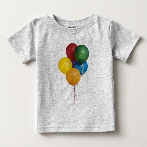 Multi Coloured Party Balloons Baby T-Shirt