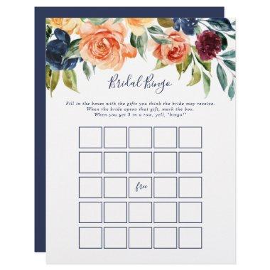 Multicolor Elegant Floral Bridal Bingo Game