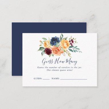 Multicolor Elegant Floral Guess How Many Game Invitations