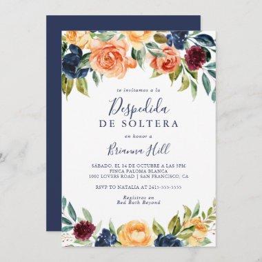 Multicolor Elegant Floral Spanish Bridal Shower Invitations