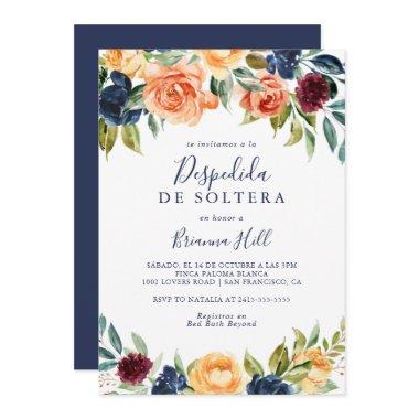 Multicolor Elegant Floral Spanish Bridal Shower Invitations