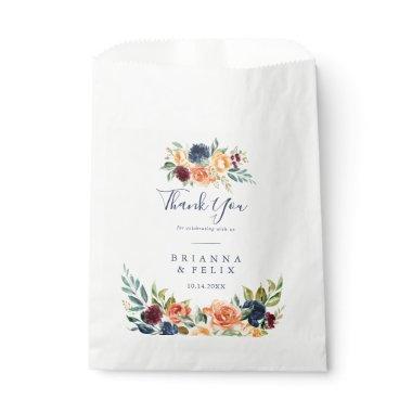 Multicolor Elegant Floral Thank You Wedding Favor Bag