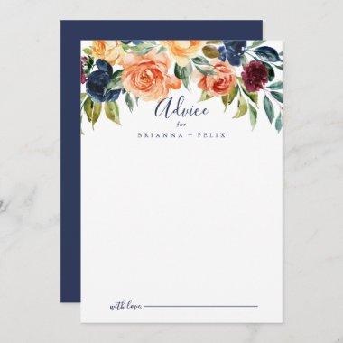 Multicolor Elegant Floral Wedding Advice Card