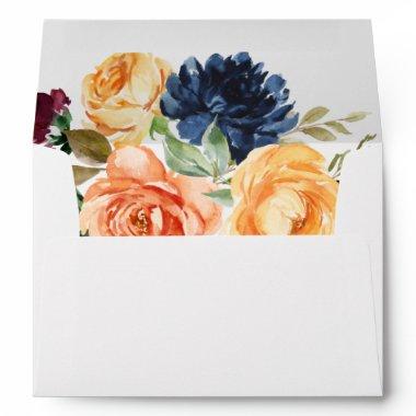 Multicolor Elegant Floral Wedding  Envelope