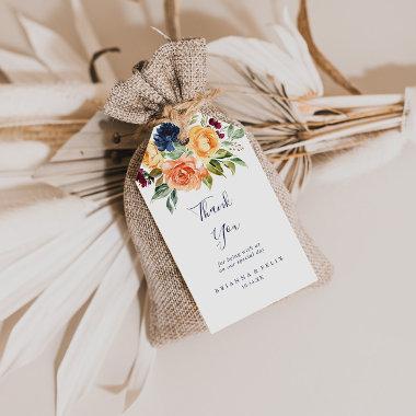 Multicolor Elegant Floral Wedding Thank You Gift Tags