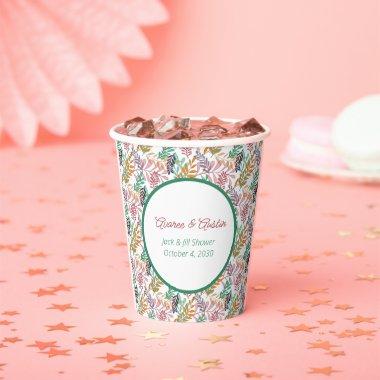 Multicolored Leaves Jack and Jill Shower Paper Cups