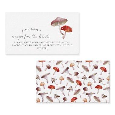 Mushroom Bridal Shower Recipe Request Enclosure Invitations