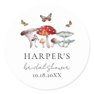 Mushroom Forest Bridal Shower Favor  Classic Round Sticker