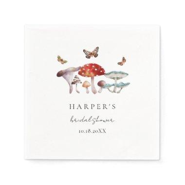Mushroom Watercolor Forest Bridal Shower Napkins