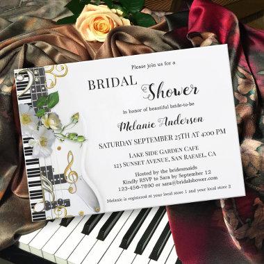Music and Roses Bridal Shower Invitations