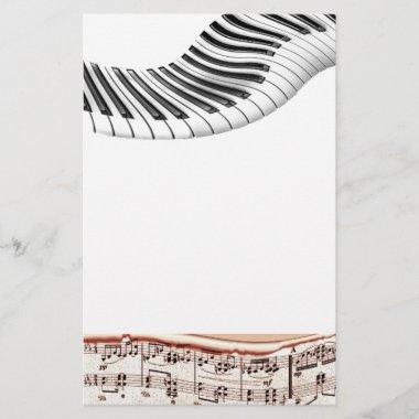 Music Instruments Keyboard Piano Notes Art Stationery