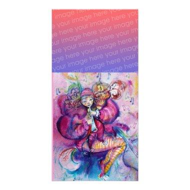 MUSICAL CLOWN pink white blue Invitations