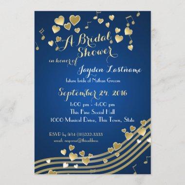 Musical Hearts Bridal Shower Invitations