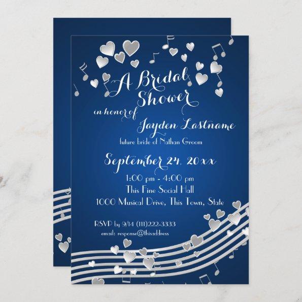 Musical Hearts Bridal Shower Invitations