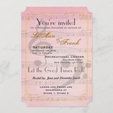 Musical themed bridal shower Invitations