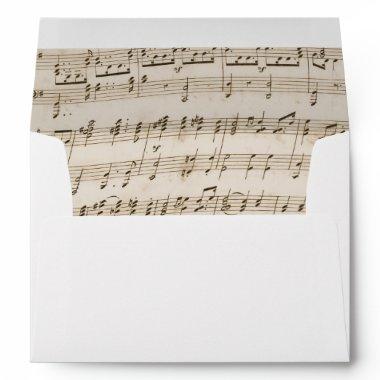 Musical Wedding Vintage Music Notes Elegant Envelope