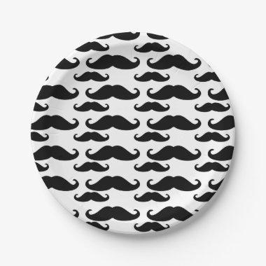 Mustache Print Small Cake Paper Plates