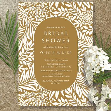 Mustard Leaf Floral Bridal Shower Invitations