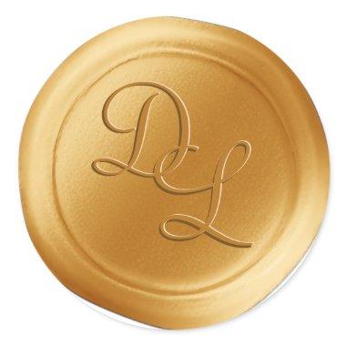 Mustard Yellow 2 Letter Monogram Wax Seal Stickers