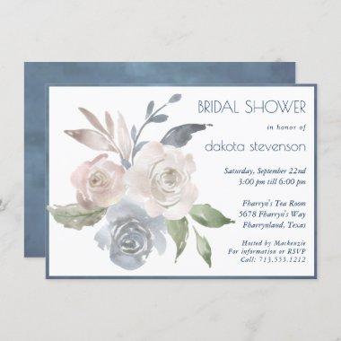 Muted Floral Bouquet | Soft Rose Bridal Shower Invitations