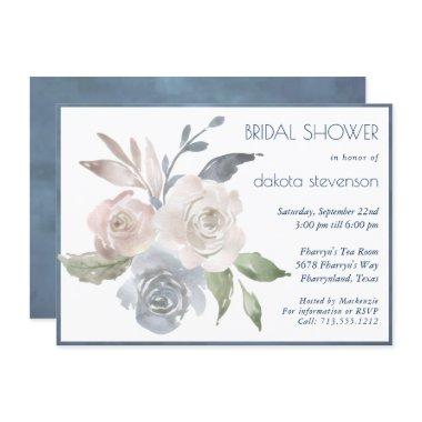 Muted Floral Bouquet | Soft Rose Bridal Shower Invitations