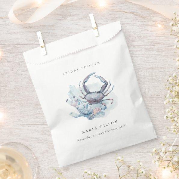 Muted Underwater Crab Coral Nautical  Favor Bag