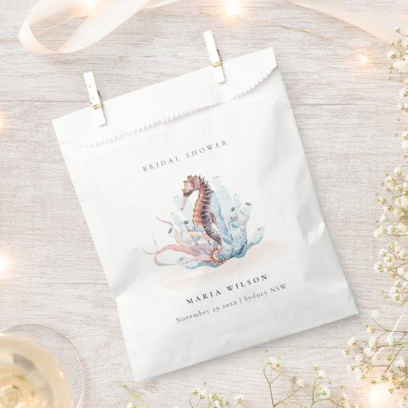 Muted Underwater Crab Coral Nautical Bridal Shower Favor Bag