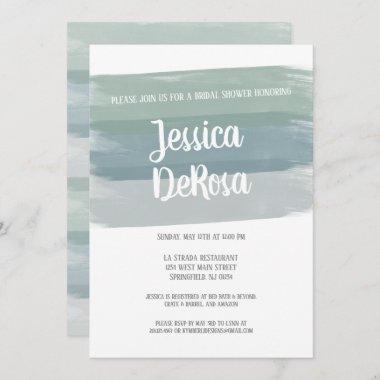 Muted Watercolor Brush Stroke Bridal Shower Invitations