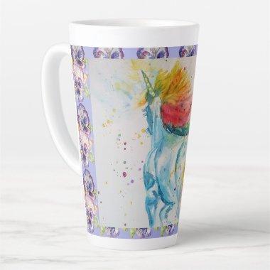 My Horse Rainbow Unicorn Watercolor Latte Mug