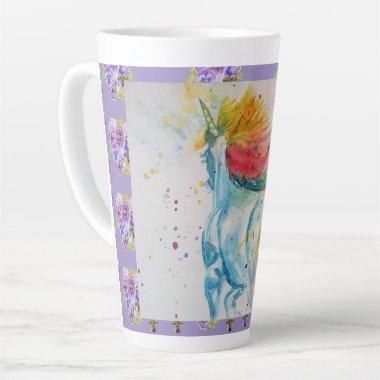 My Horse Rainbow Unicorn Watercolor Latte Mug