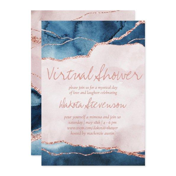 Mystic Elegance | Blue Pink Agate Virtual Shower