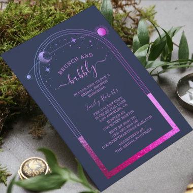 Mystical Blue Purple Celestial Bridal Shower Invitations