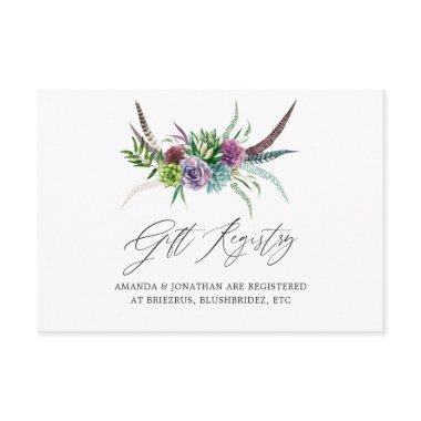Mystical Boho Succulent Bridal Gift Registry Enclosure