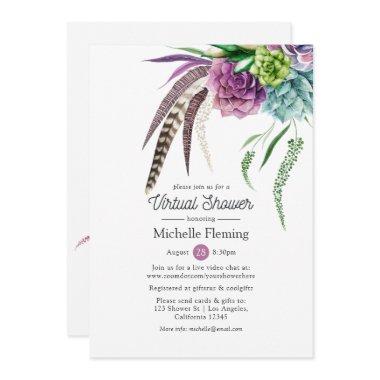 Mystical Boho Virtual Baby or Bridal Shower Invitations