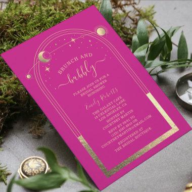 Mystical Chic Pink Gold Bridal Shower Invitations