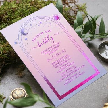Mystical Chic Sunset Pink Bridal Shower Invitations