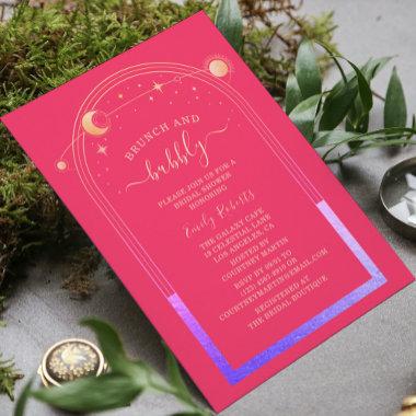 Mystical Fuchsia Pink Gold Bridal Shower Invitations