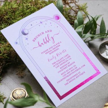 Mystical Lavender Pink Celestial Bridal Shower Invitations