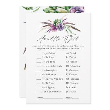 Mystical Succulents Bridal Shower Game Invitations