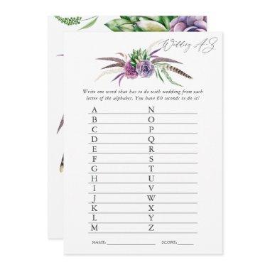 Mystical Succulents Bridal Shower Game Invitations